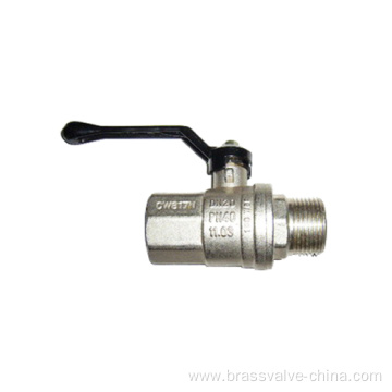 Aluminum butterfly handle brass ball valve FxM